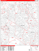 Arlington Heights  Wall Map Red Line Style